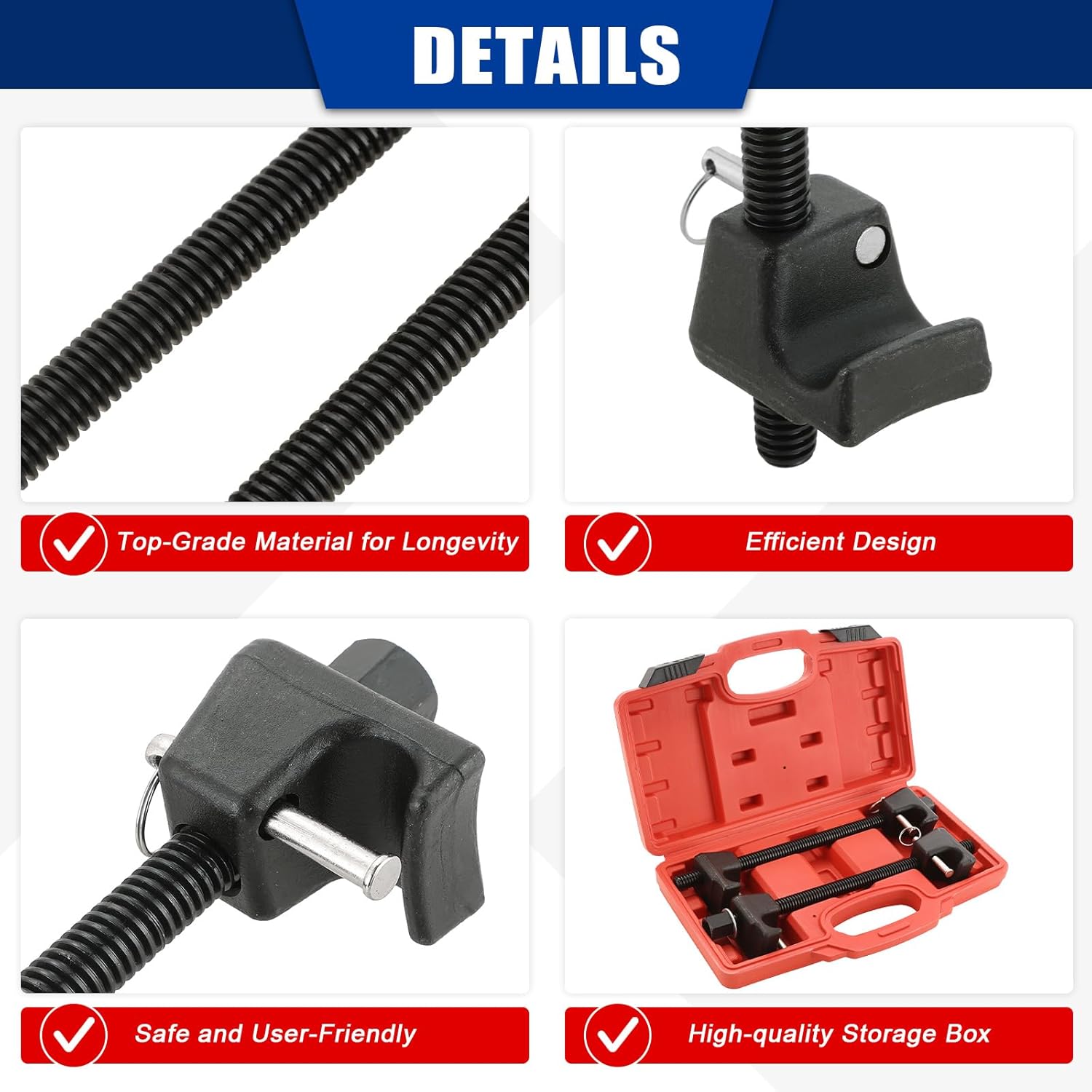 Macpherson Strut Spring Compressor, 2 count Heavy Duty Coil Spring Compressor Strut Remover Installer Tool, 21mm Socket 1/2" Drive Safe Universal Set for Struct Spacer Assembly/Shock Installation