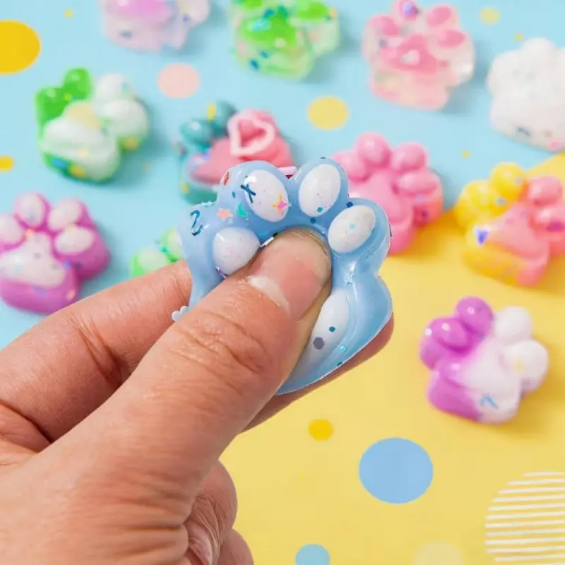 Mini Cute Cat Claw Pinch Toy, 10/15/10pcs Reusable Squeeze Toy, Party Gift Pack, Easter Halloween Christmas Sock Fillers, Random Colors