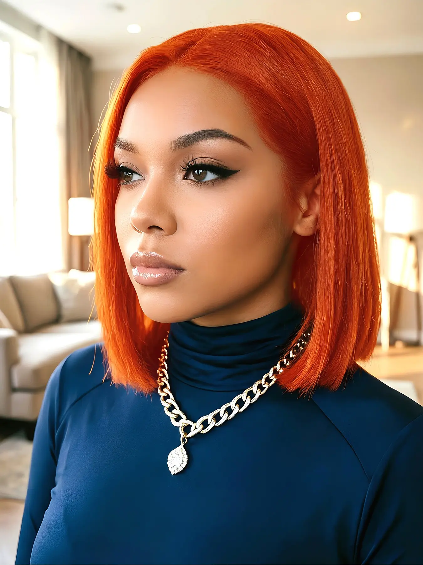 13x4 Transparent Lace Frontal Wigs, 180 Density Bob Wig, Lace Front Bobs, Human Hair Straight Wig, Natural Look, Easy Maintenance
