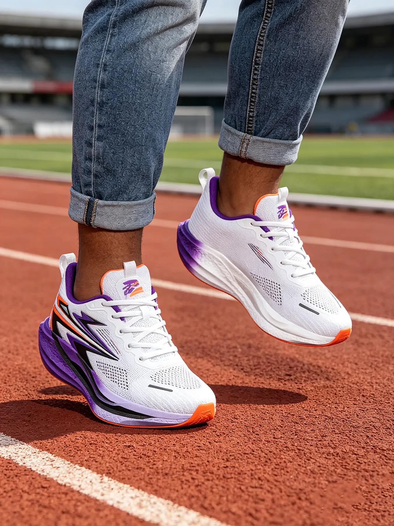 New Men's Lightweight Cushioned Sporty Running Shoes, Breathable Mesh Gradual Thick Sole, Soft Elastic Outsole Anti-Slip Durable, Multi-Color Options