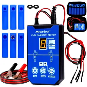 Fuel Injector Tester Cleaner Kit Universal with Short Circuit Protection 8 Pulse Modes Dual Voltage 5V/12V 40in Cord for Auto Moto DIY Injector Tester Cleaning Tools