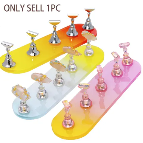 Nail Practice Stand, 1 Count Nail Tips Display Holder with Magnet Base, Nail Art Decoration Tools, Nail Art Accessories, Manicure & Pedicure Tools for Home & Salon Use, Nail Care Tool, Nail Tech Supplies, Nail Art Equipment