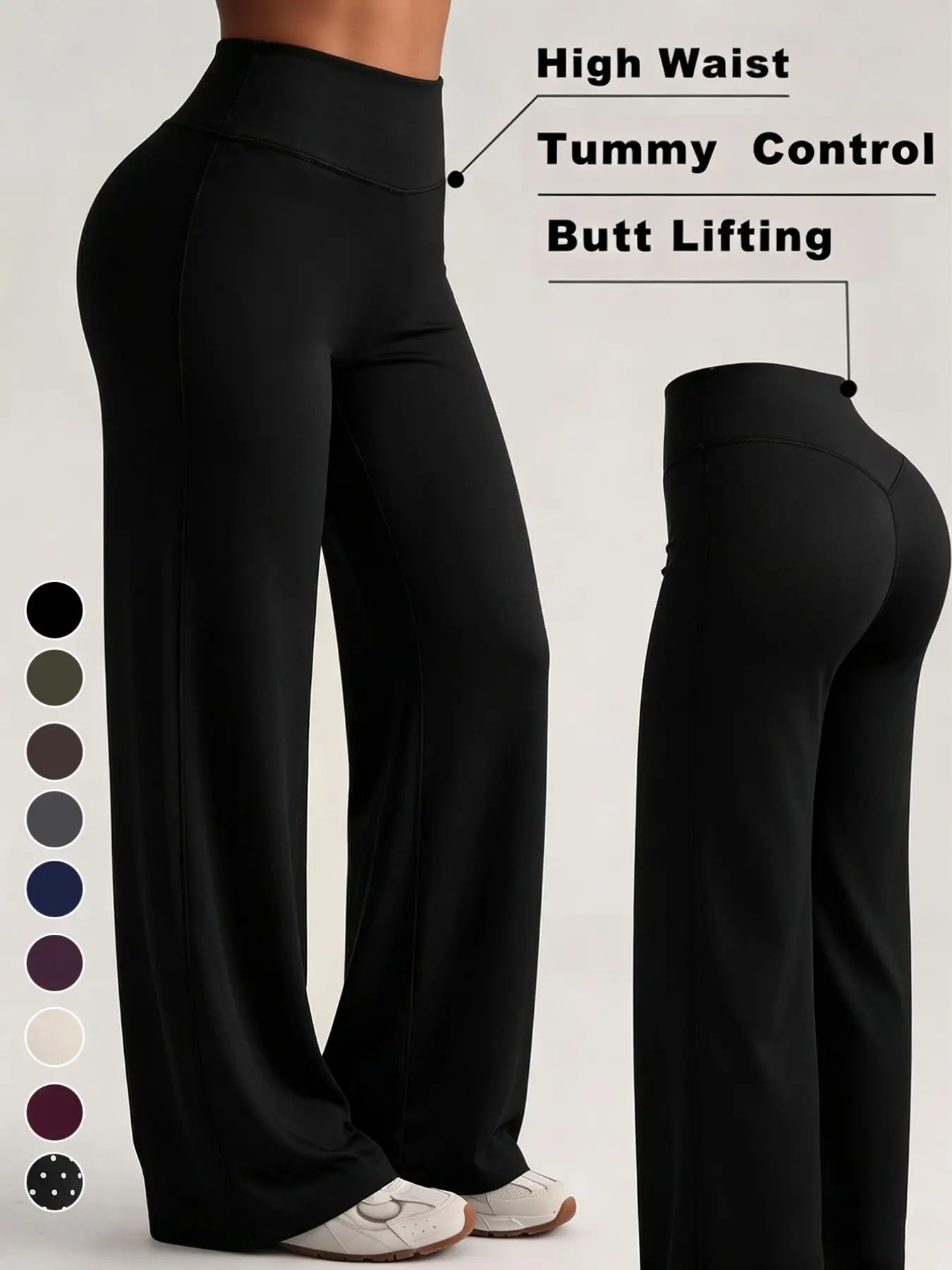 New Women's Fashion Versatile Straight Leg Pants Slimming Casual Wide Leggings Gym Running Fitness Yoga Pants, Activewear Pants, Sporty Style, All Seasons