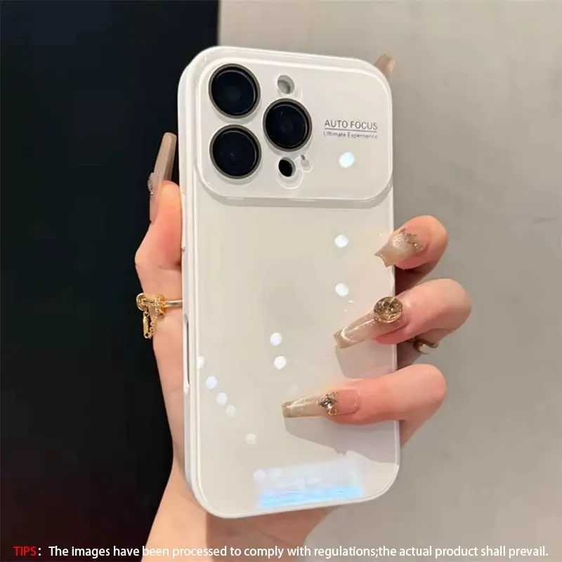 Summer ice like solid color glass phone case with lens protector, full body shockproof, Soft Tpu Cover, suitable for iPhone 17,16,15,14,13 Pro Max Plus