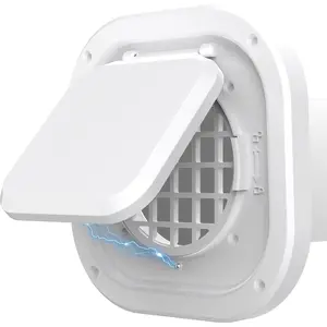 4 inch Outside Dryer Vent Cover Magnetic Door Design Durable Airflow Vent with Lint Trap Screen Thickened Material 7 inch x 7 inch White