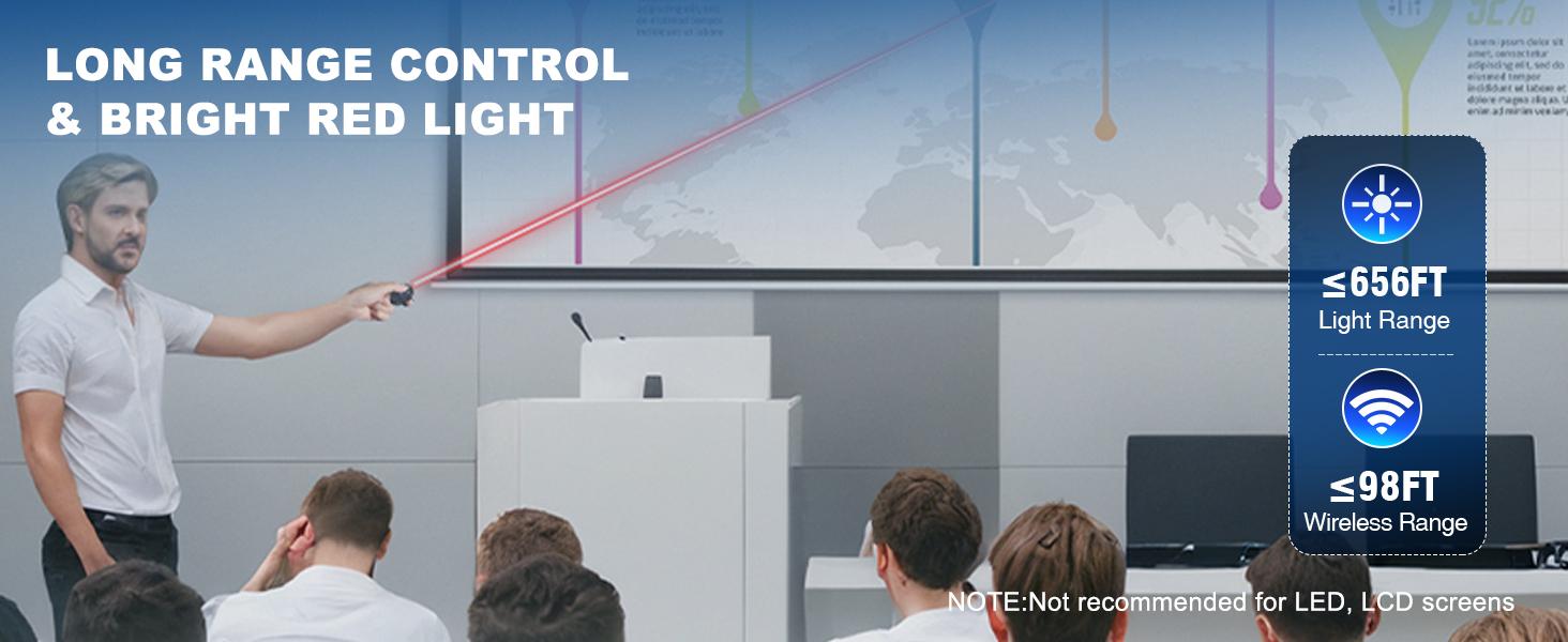 2 in 1 Presentation Clicker with Laser Pointer Finger Ring Clicker Rechargeable Presentation Clicker Long Distance PPT Clicker Remote Wireless Clicker Laser Pointer for Classroom Teacher Projector