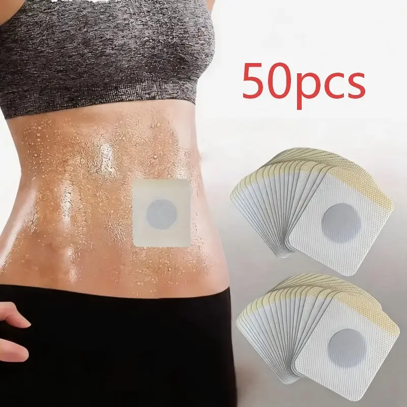 Abdominal Firming Patches, 50 Pack Navel Stickers, One-Use Breathable Non-Woven Fabric, Ideal for Enhancing Fitness and Ab Shaping, Body Care