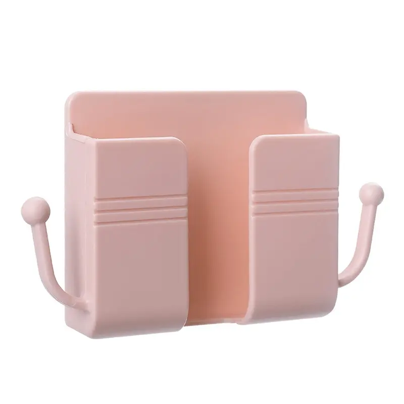 1pc Wall Mounted Phone Charging Storage Box TV Air Conditioner Remote Control Board Storage Box Yellow Storage Rack For Home Phone Holders Phone Caddy Durable Holder