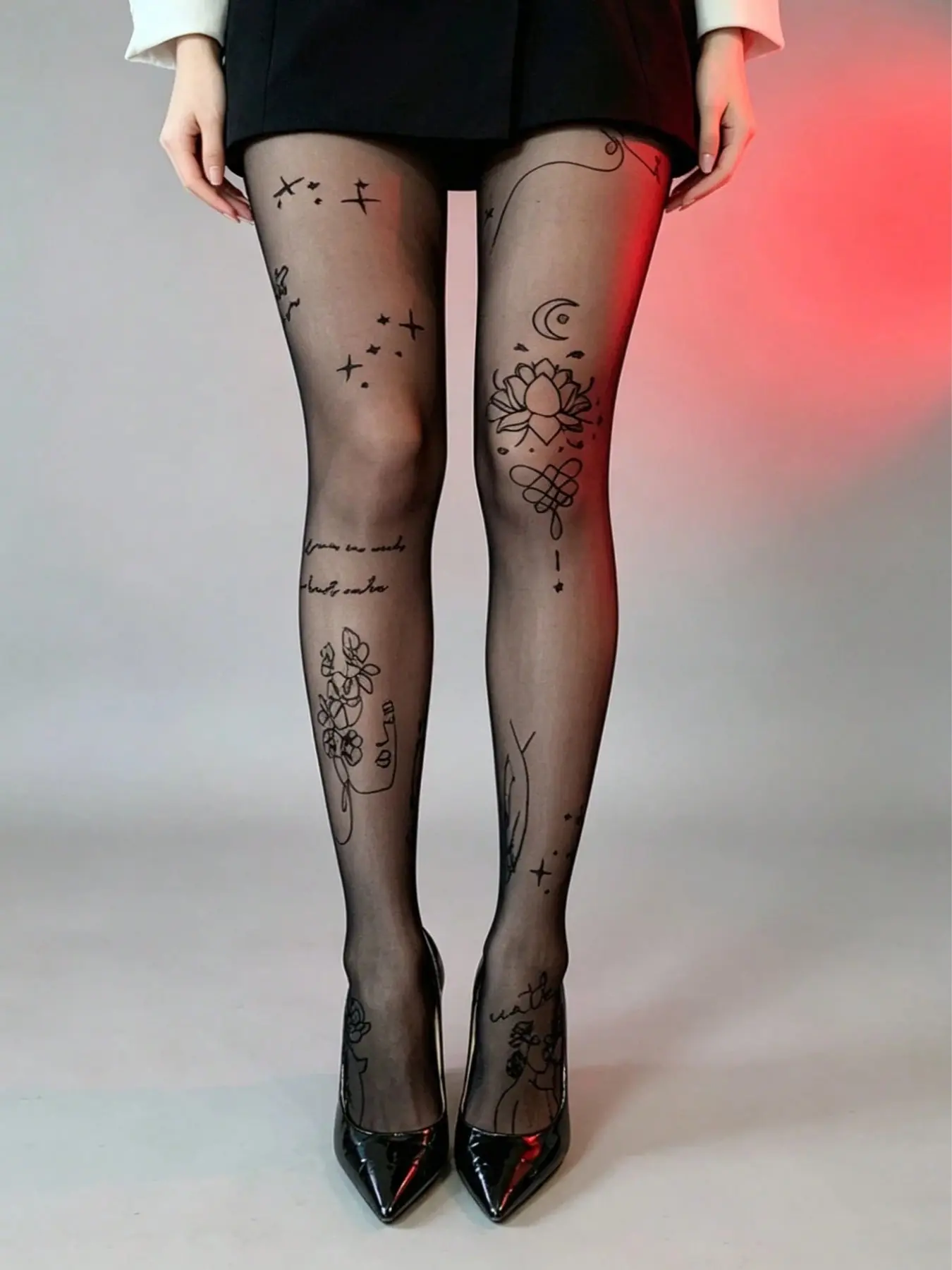 Heart Pattern Stockings, Sexy Mid Waist Tights, Semi-Transparent for Parties, Bold Style, Boost Confidence, All Seasons