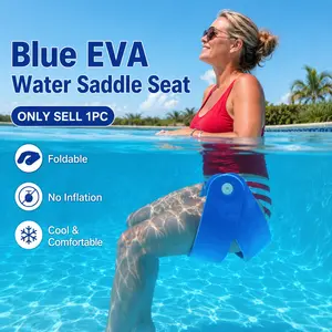 Blue EVA Water Saddle Seat, 1PC Foldable Pool Float Chair, No Inflation Non Inflatable Foam Floating Seat for Adults Kids, Lightweight Pool Lounger for Swimming Pool Lake Beach Summer Water Activities