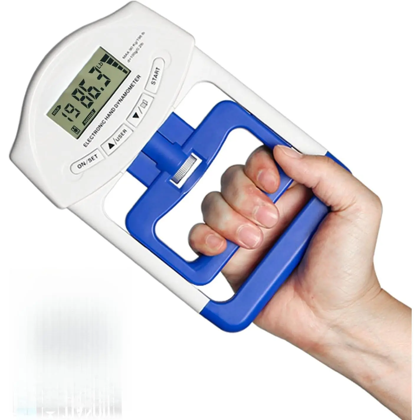 Grip Strength Tester 265lb/120kg, Digital Hand Dynamometer FDA Registered with Backlit LCD  Grip Strength Testing and Training