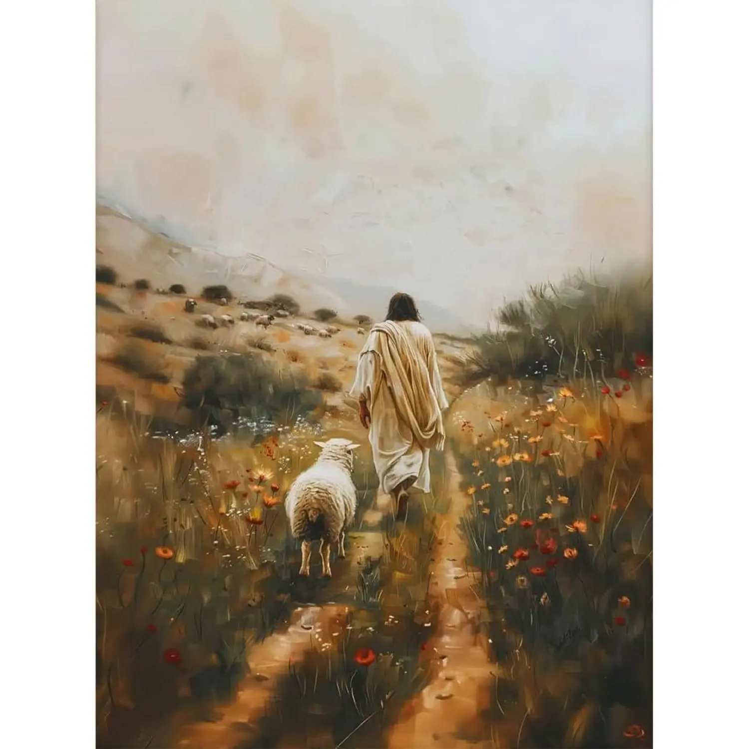 Religious Diamond Art Kits for Beginners Jesus Diamond Painting Kits for Adults Full Drill Gem Art DIY Crafts, Lost Sheep Artwork for Christian Wall Decor, Christian Gift 12x16 Inch