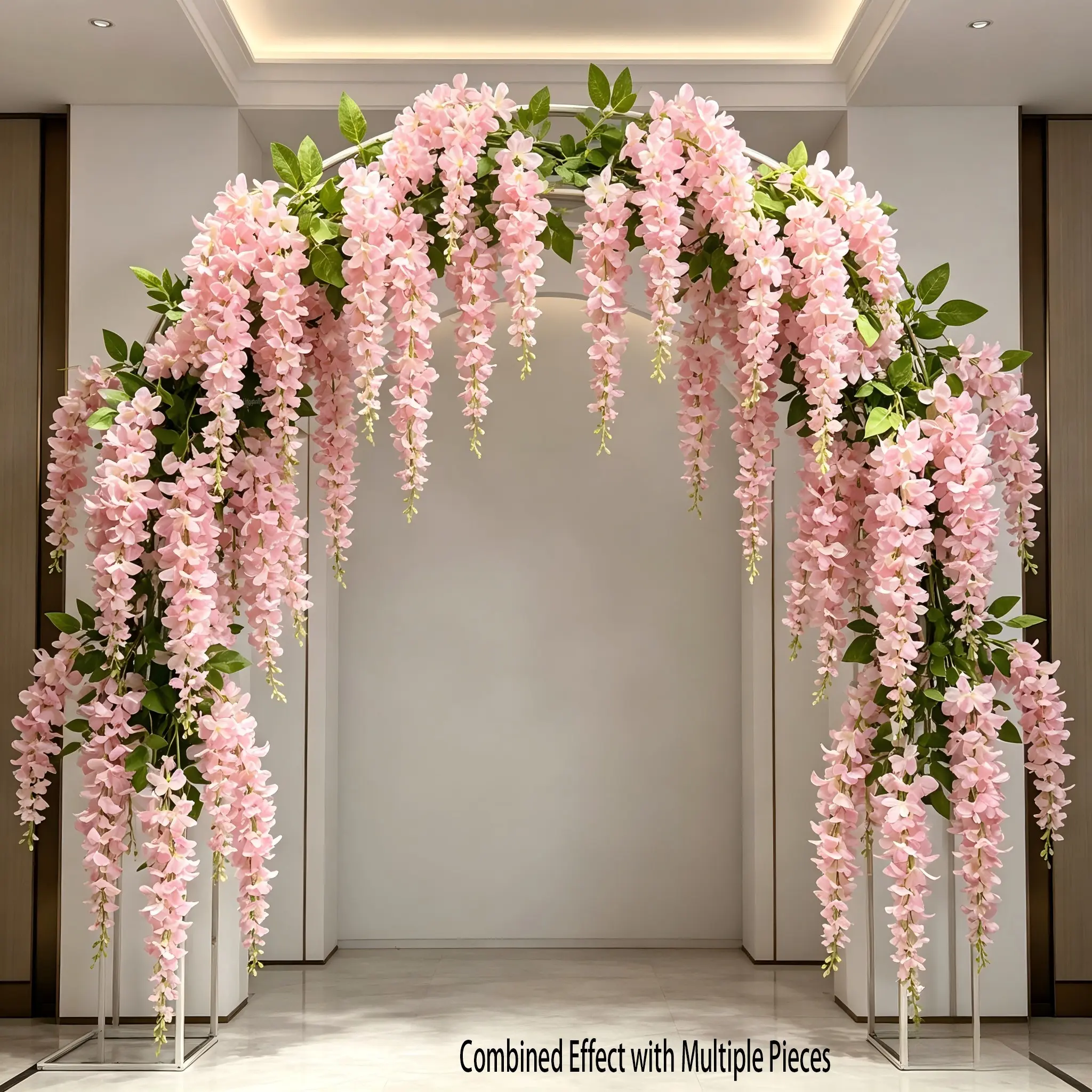Artificial Wisteria Vine, High-Quality Hanging Decor, Includes Tie Straps, artificial flowers outdoor, Fake Plants Outdoor, Ideal for Balcony, Wedding Arch, Indoor/outdoor Use, Artificial Flower Decorations