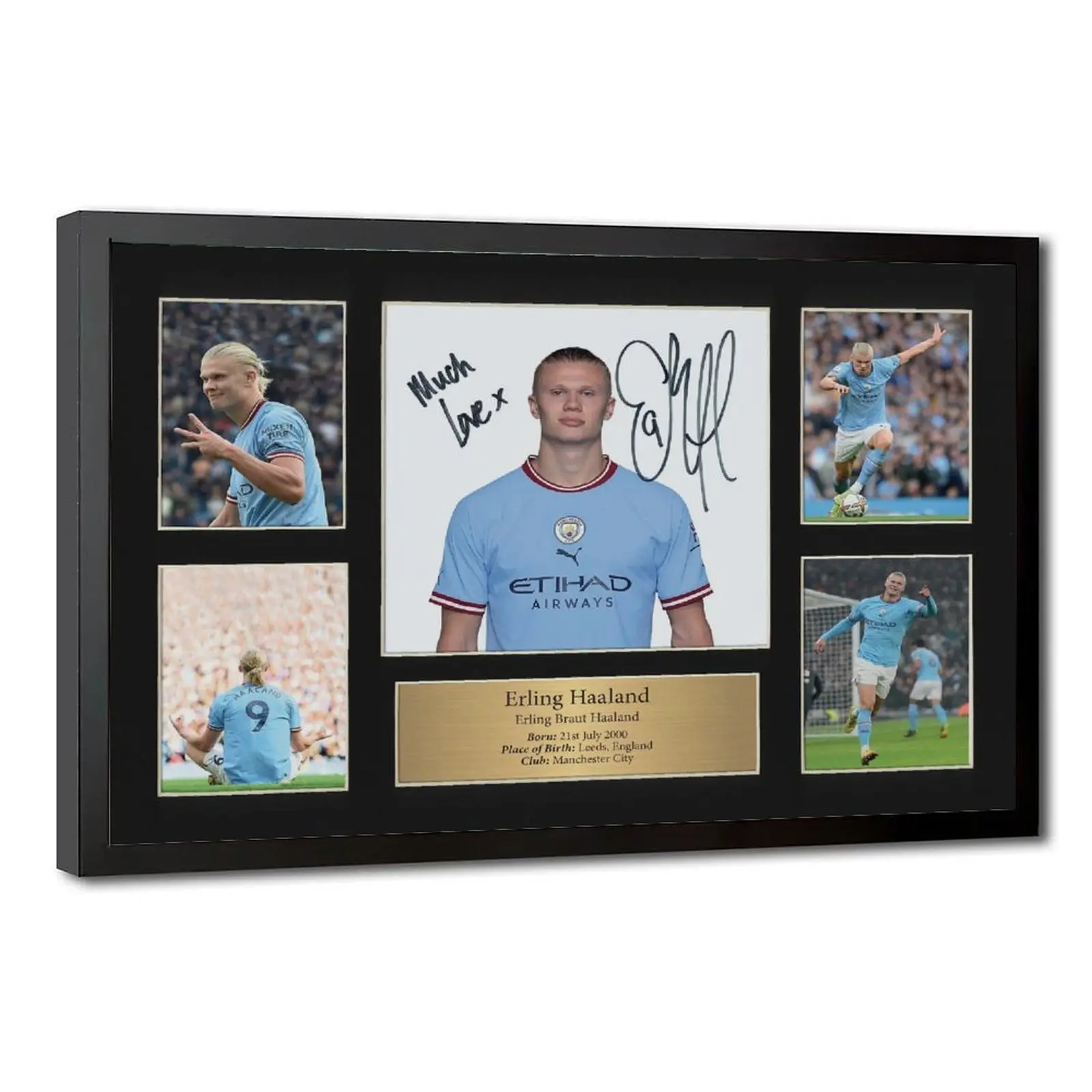 Erling Haaland Digital Autograph Canvas Wall Art Ultimate Football Heroes Poster Gifts