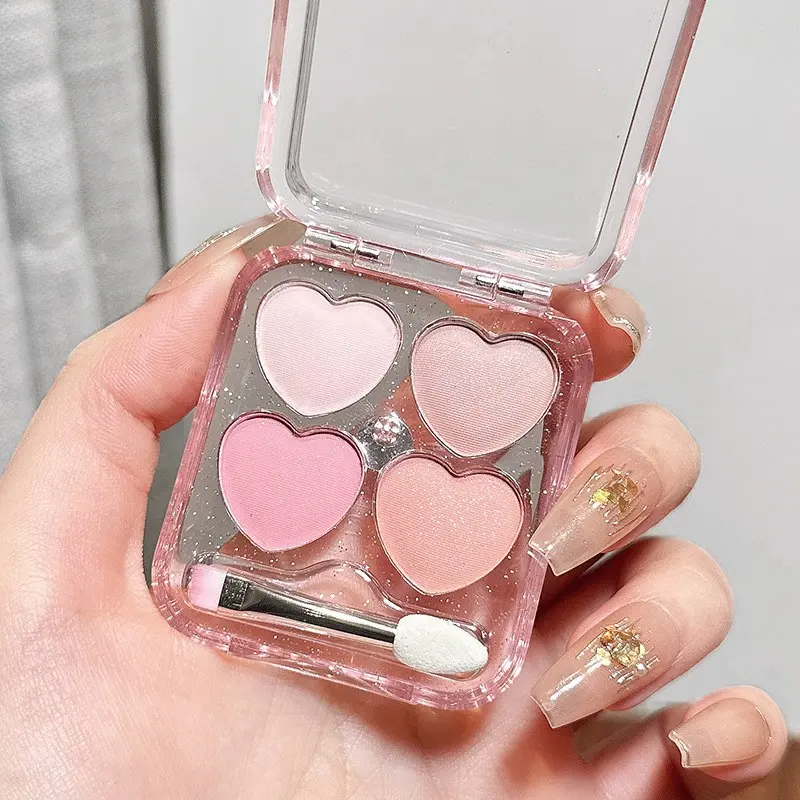 Four-Color Eyeshadow Palette, Matte and Shimmer, Affordable Daily Use, Perfect for Students, Elegant Eye Makeup
