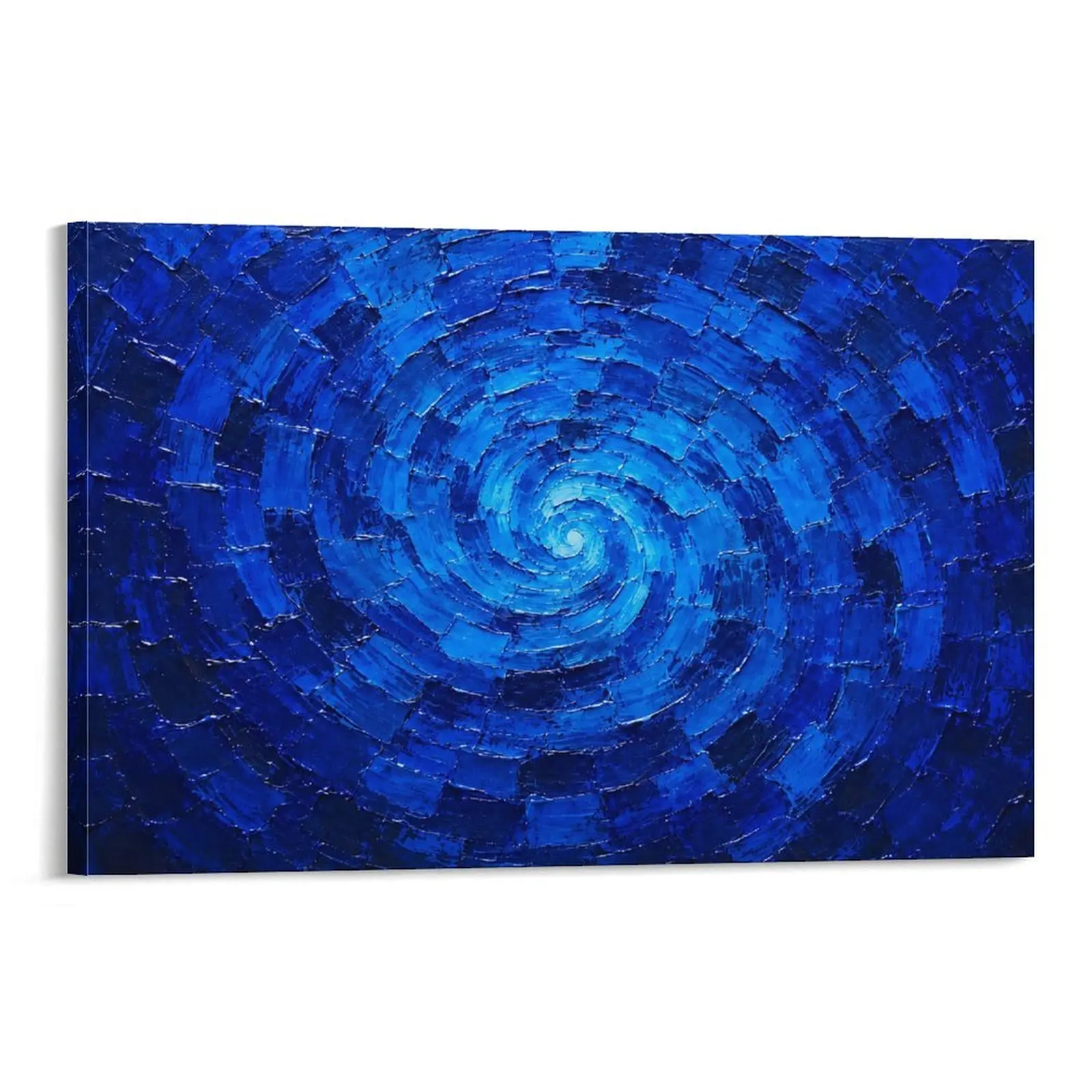 Abstract Deep Blue Canvas Wall Art Framed Large Modern Painting For Living Room Bedroom Office Home Decor