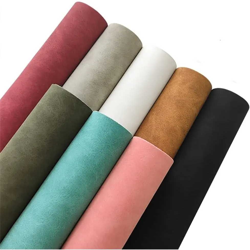 8 Pcs Colored Faux Suede PU Leather Fabric, Soft Smooth Synthetic Leather Sheets for Handicraft DIY Projects (21cmx30cm)Gift