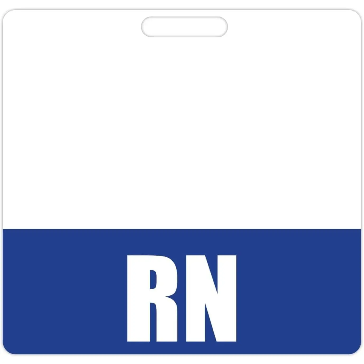 Blue RN Horizontal Heavy-Duty Double-Sided ID Badge Tags for Resident Nurses