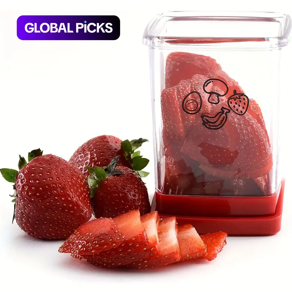 Durable Vegetable Slicer, Fruit & Vegetable Fast Cutting Slicer, Kitchen Accessories Stainless Steel Blade Fruit Slicer Cup, Strawberry Cutter, Kitchen Gadget, Durable Fruit Tool