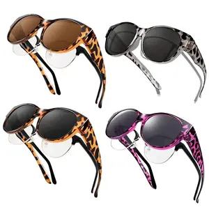 XUH 4-Pack 2026 New Polarized Wraparound Fit Over Sunglasses for Women, UV400 Anti-Glare Lightweight Wear Over Prescription Eyewear for Driving, Fishing, Travel & Summer Outdoor Activities