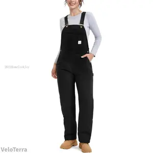 Insulated Bib Overalls for Women, Women's Essential Winter Water Resistant Overall, Ladies Snow Washed Overall for WorkVeloTerraDD22HomeCookJoy