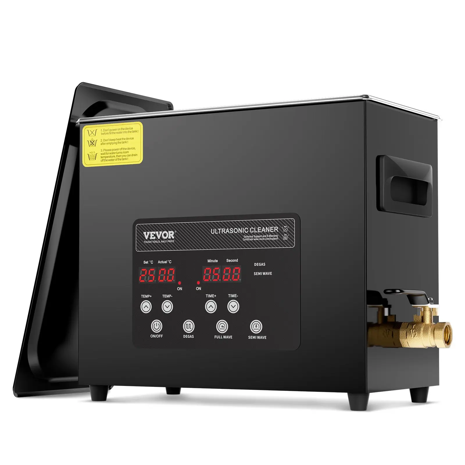 VEVOR 6L Digital Ultrasonic Cleaner, 180W Machine with Gentle Mode, Upgraded Degassing, 40kHz Industrial Heater & Digital Timer for Retainers, Jewelry, Tools
