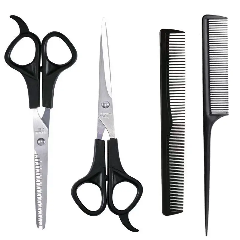 Hair Cutting Tool Set, Professional Hairdressing Kit with Scissors, Towel, Comb, Hair Tools Essential for Barbershop & Home Use, 4pcs/3pcs Options