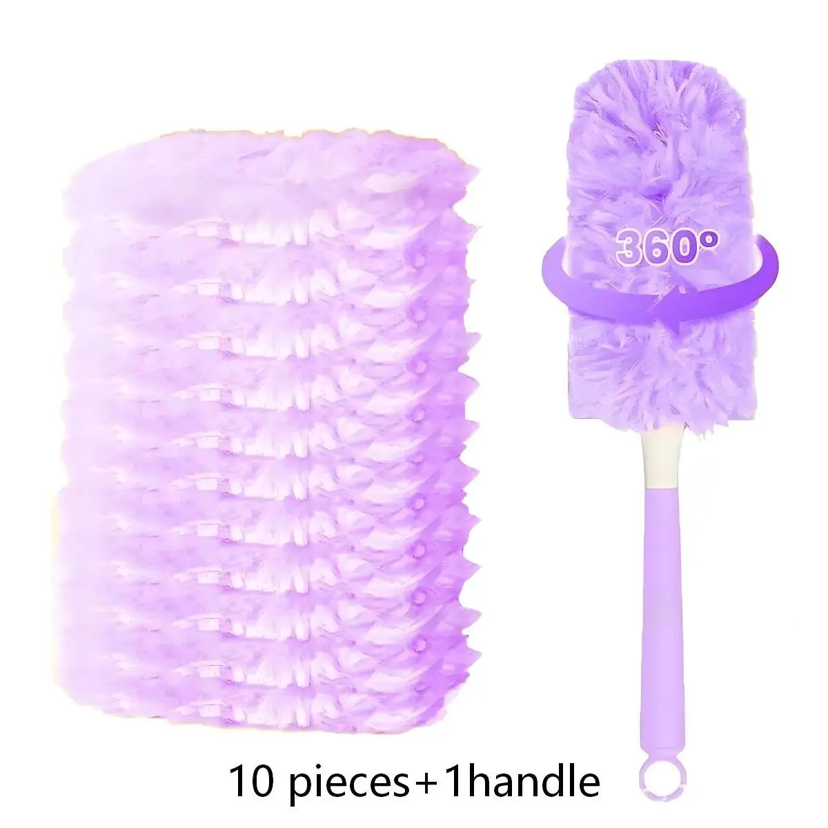 Disposable Electrostatic Dusters with Handle, Replaceable Heads, Ceiling Duster for Home, Car, Electronics, Keyboard, Furniture Cleaning, Household Cleaning Tool, Duster Set