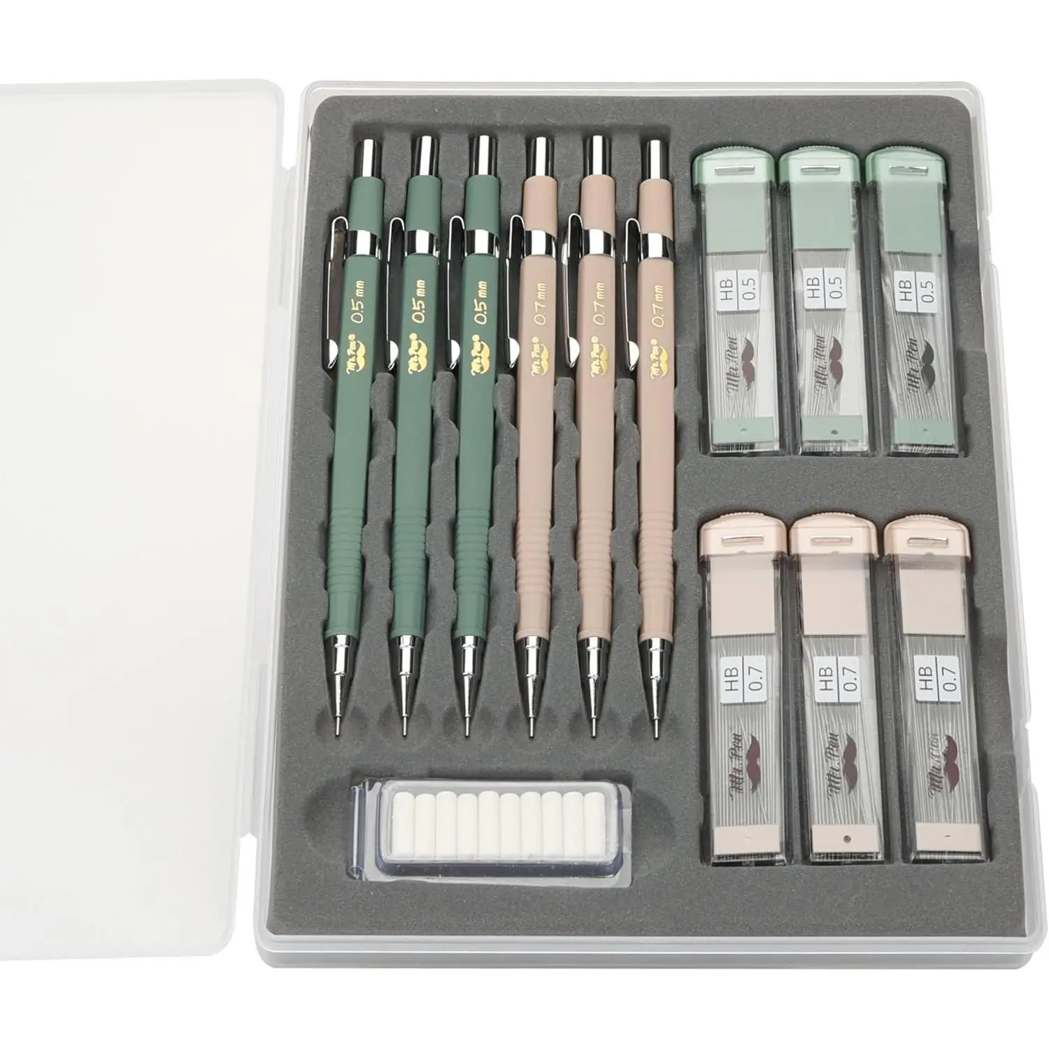 - Mechanical cil Set with Lead and Eraser Refills, 6 Pack | 2 Sizes, 0.5 and 0.7mm, Sketching cils, Drafting cil, Drawing Mechanical cils