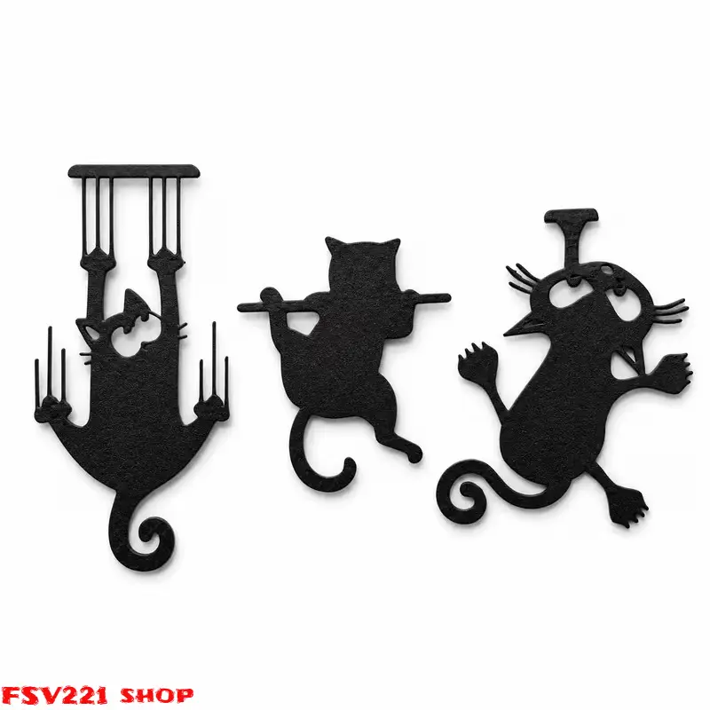 Matte Black Hollow Cat Silhouette Stainless Steel Bookmark - Thin Clip Book Page Marker, Funny Animal Shape, Student Daily Use, Fits Novels Textbooks, Ideal Gift, Book Page Markers, Cute, Hanging, Silhouette Shape