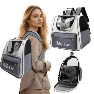 Cat Backpack Carrier, Pet Travel Bag for Small Medium Dogs, Clear Hiking Camping Backpack for Cats, Kitten and Puppy, Cat Backpack Carrier, Transparent & Foldable Pet Backpack for Cats and Dogs, Breathable Kitten Carrier