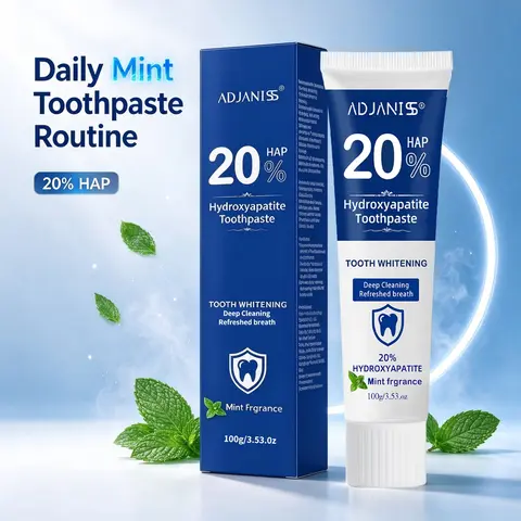 Hydroxyapatite Toothpaste (fluoride-Free), Enamel Care Toothpaste, Contains Xylitol, Fresh Breath, Reduces Odors, 100ML, Oral Care Balm, Non-Toxic