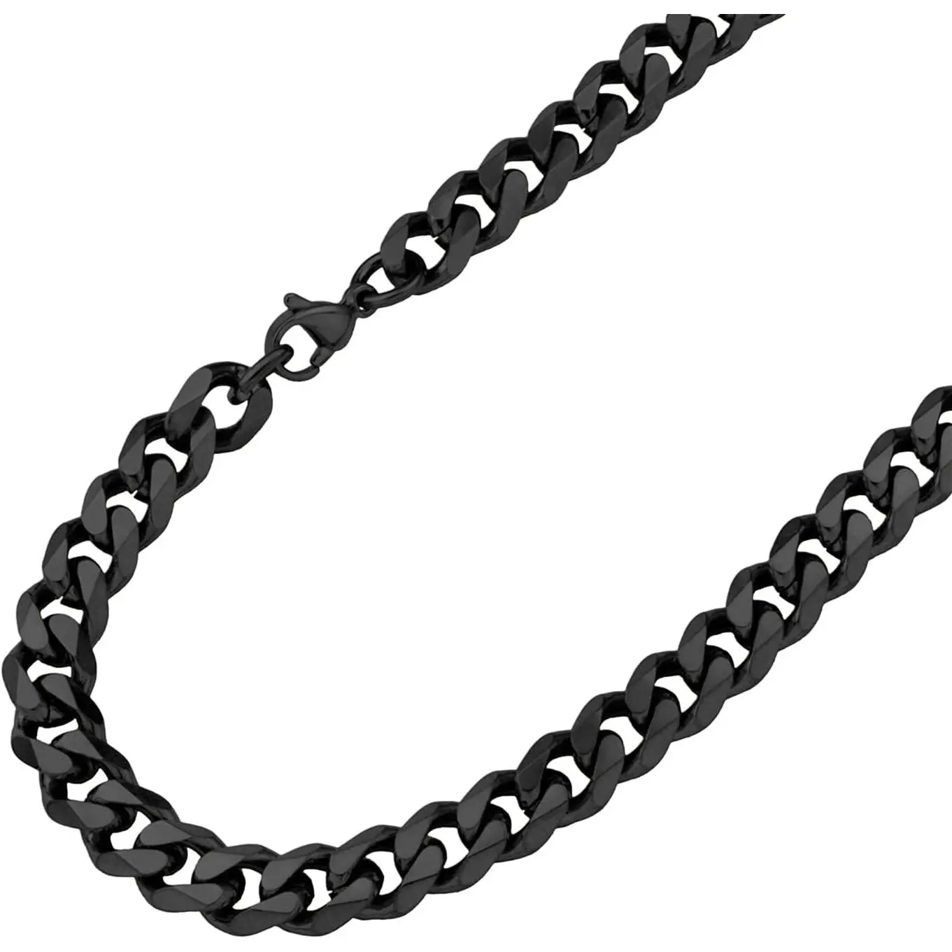 Men's 6mm Black Stainless Steel Chunky Miami Cuban Chain Necklace - Thick Links, Heavy Weight, Modern Casual-Party Jewelry for Men/Women, Ideal for Father’s Day, Graduations, Christmas, Black Cuban Chains