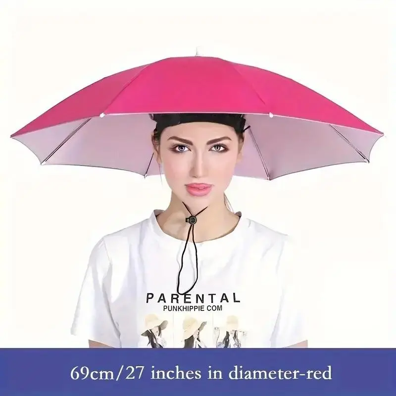 Lightweight Folding Hat Umbrella, Outdoor Rain Umbrella, Fishing Umbrella, Hands-Free Sunshade, Convenient Portable Design