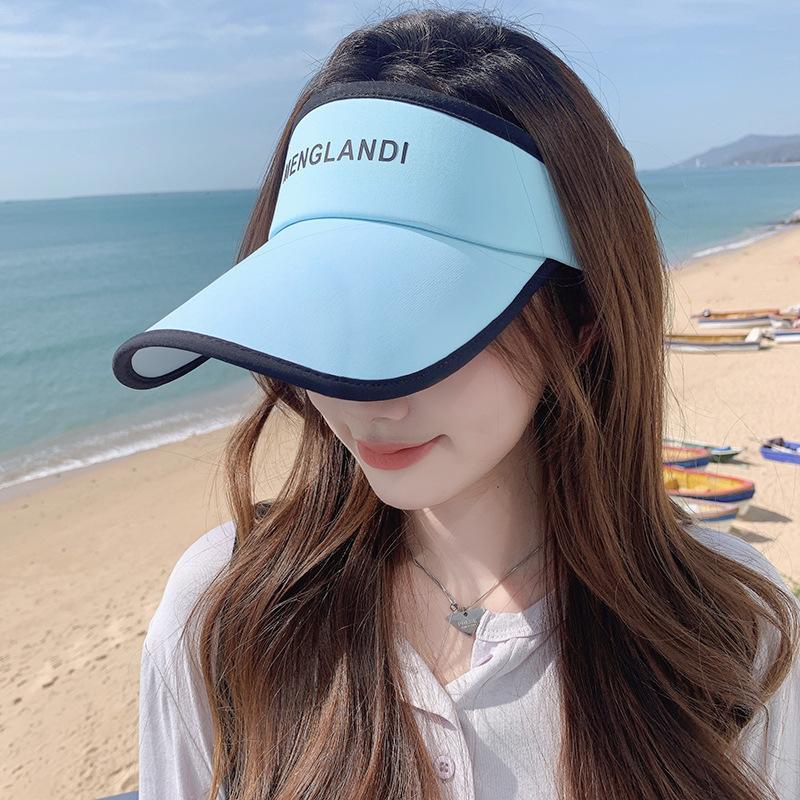 Sunscreen hat summer ice silk show face small UV protection sun hat running sports versatile empty top hat