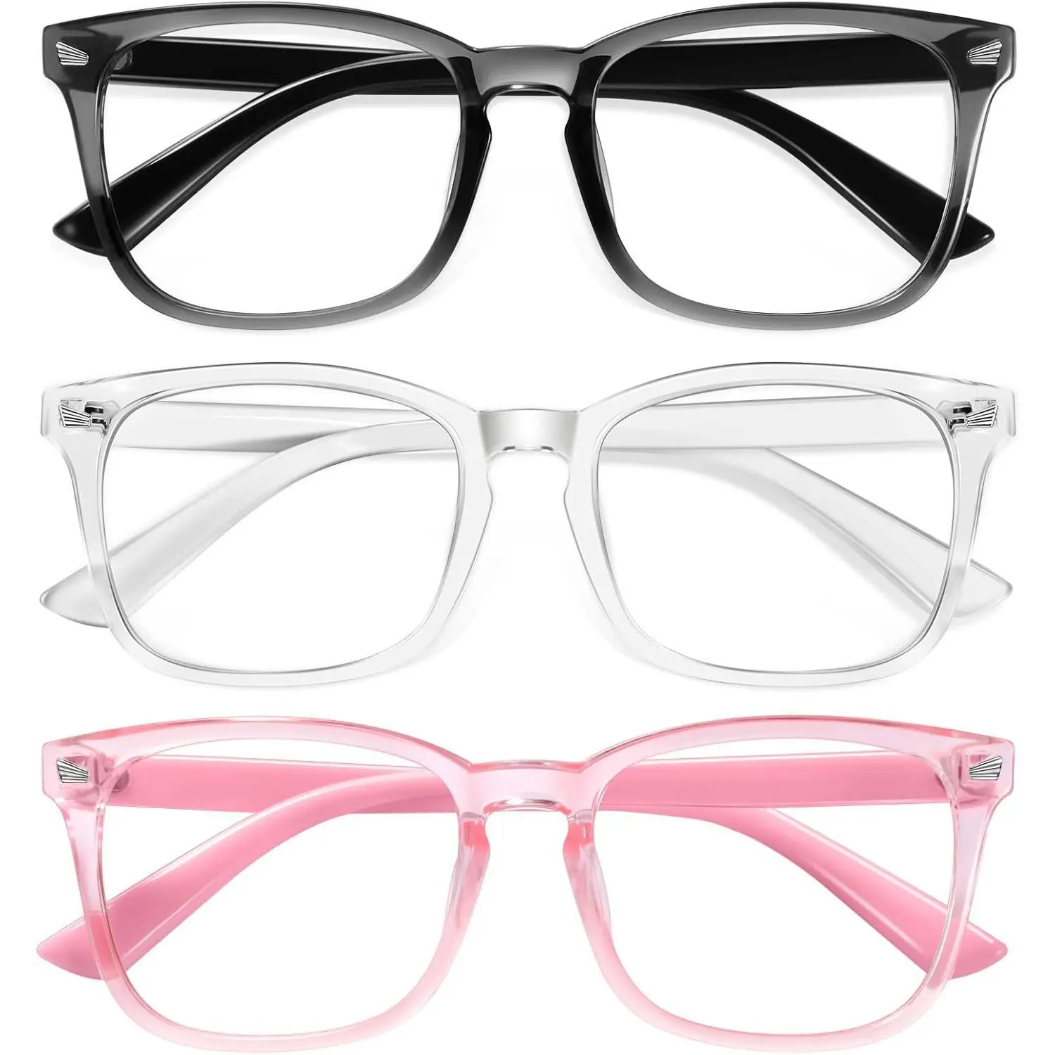 Blue Light Blocking Glasses 99% for Computer & Gaming 3/2/1 Pack | Anti Eyestrain Glasses with UV Protection, Pc