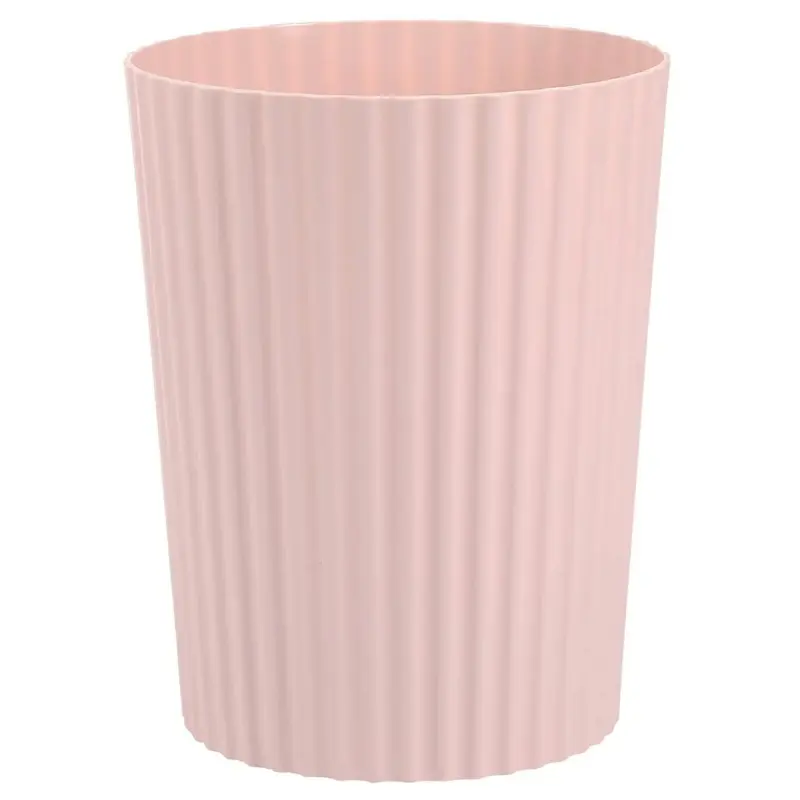 Small trash can, plastic waste basket, round waste container, suitable for bathroom, kitchen, bedroom, home office, college dormitory, pink