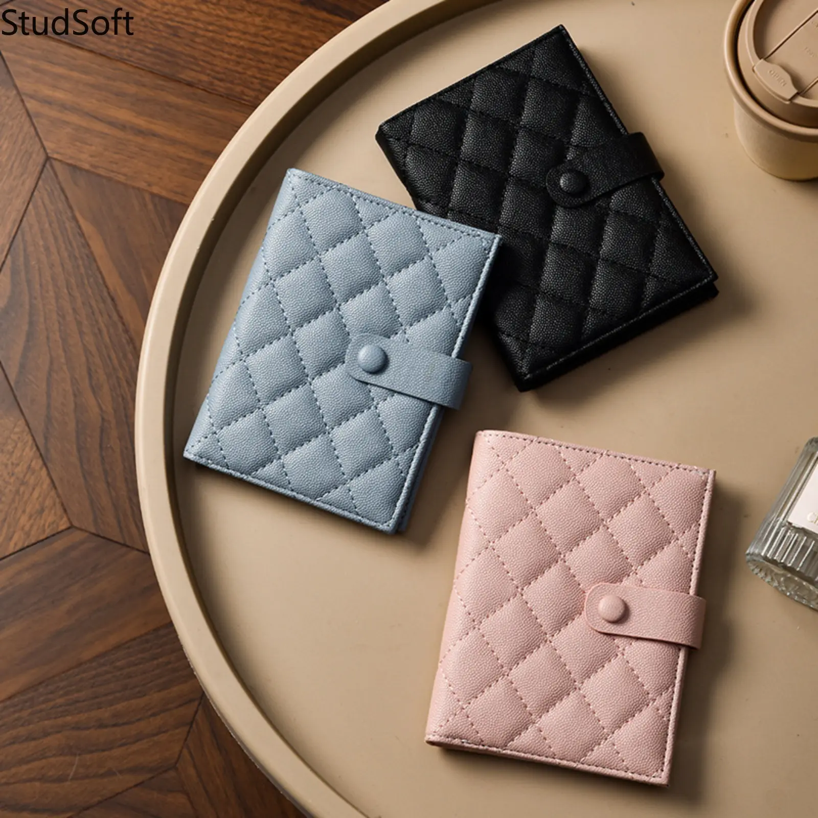 Plaid Passport Holder PU Leather Travel Wallet Cheap Snap Card Holder Case Checked Passport Cover Small Change Cash Slip Pocket Organizer for Women,back to school,back to school haul