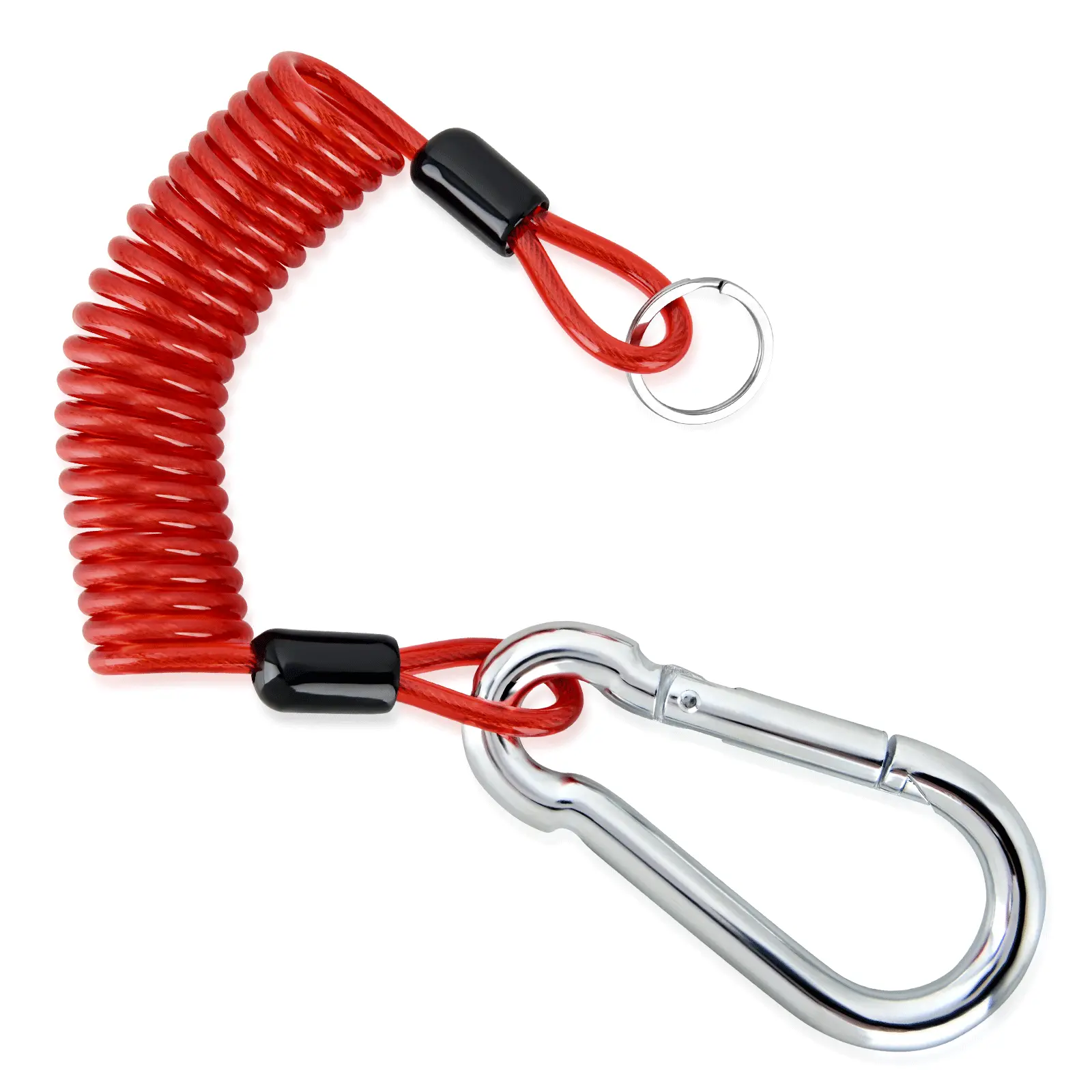 Nilight 6FT Breakaway Trailer Cable - 4FT Length Option, 4.4mm Thick, Stainless Steel Spring, Steel Braids, 110lb Capacity, Anti-UV Protective Coating, Carabiner Clip for RV, Boat Tow Safety Towing Coiled Wire