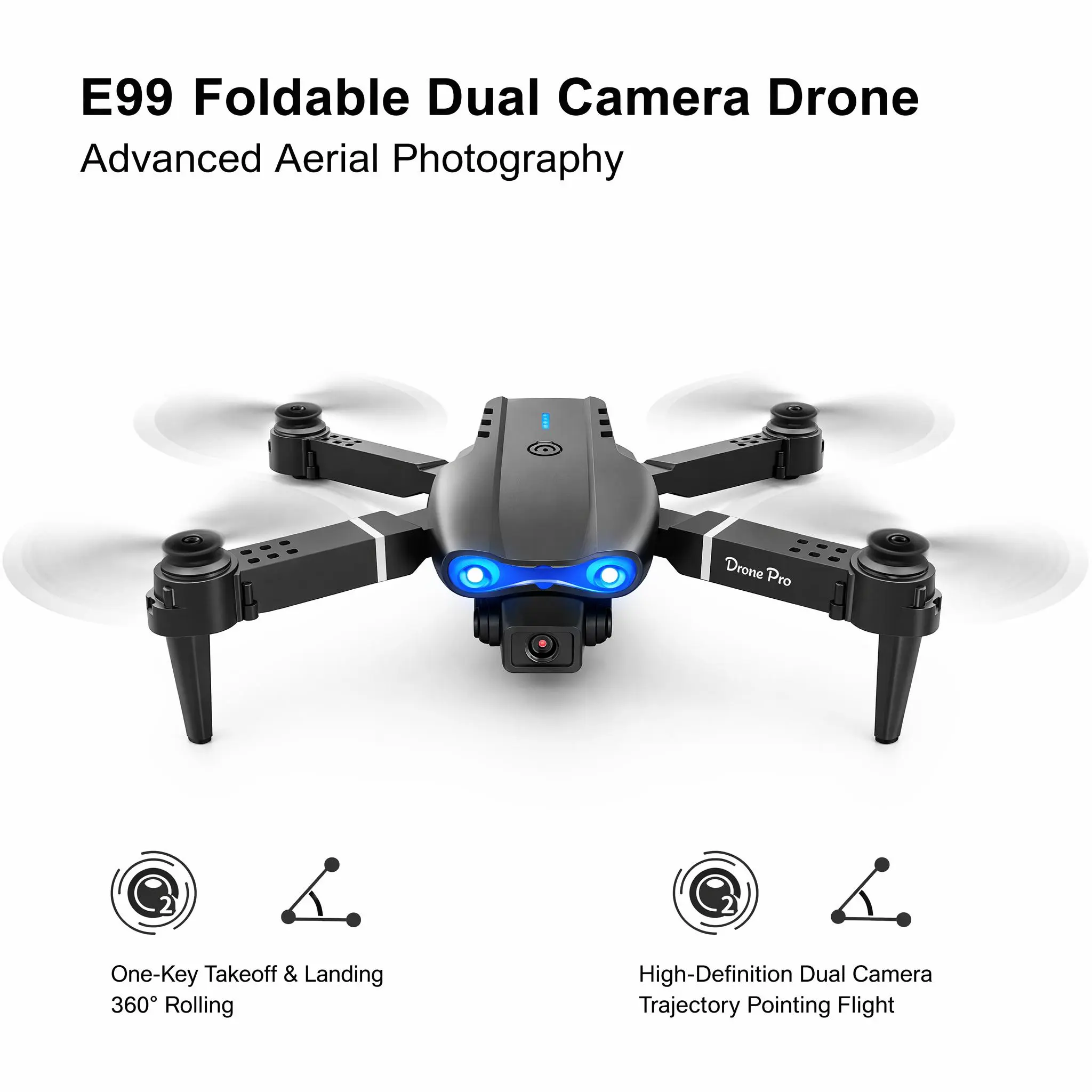 E99 Dual Camera Drone for Aerial Photography, Supports HD Dual-Lens Shooting, Comes with Portable Storage Bag & Full Accessories, Beginner-Friendly to Easily Capture Outdoor Moments
