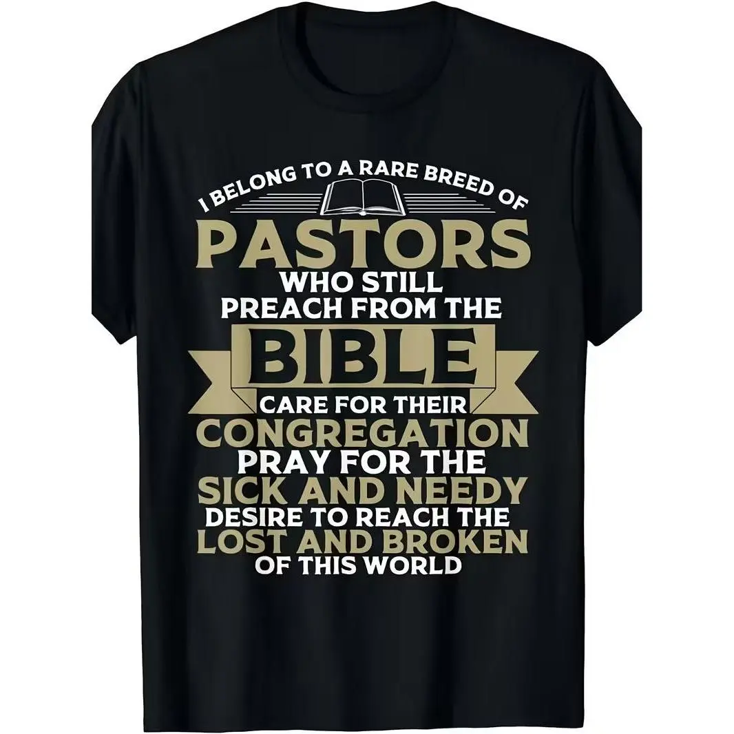 Humorous Gift for Pastor Appreciation Featuring a Christian Preacher T-Shirt for Both Men And Women Available in The Same Design for Everyone for Men And Women 2026 Summer Short-Sleeved