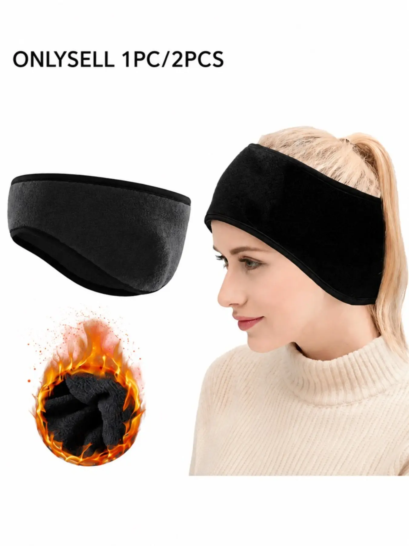Winter Fleece Ear Warmer Headband, Headband for Camping, Soft Comfortable Windproof, Ideal for Skiing Running Cycling Outdoor Sports, Keep Ears Warm, Sports Headbands