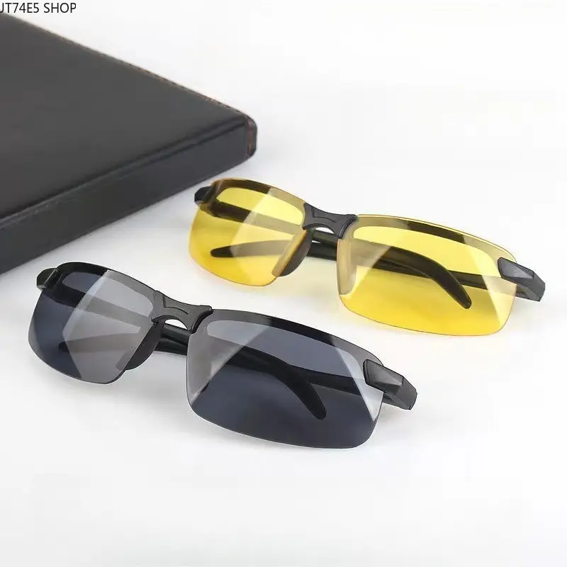 Men’s Day & Night Dual-Use Cycling Sports Glasses, Night Vision Driving Shades, Outdoor Fishing Light-Sensitive Goggles