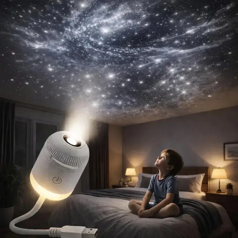 Dual Galaxy Projector, Starry Night Light, Ambient Night Light, Adjustable 360° LED, Milky Way Ambiance, HD Sky Projection, for Bedroom, Hallway, Ceiling, 6/12/24 Pack