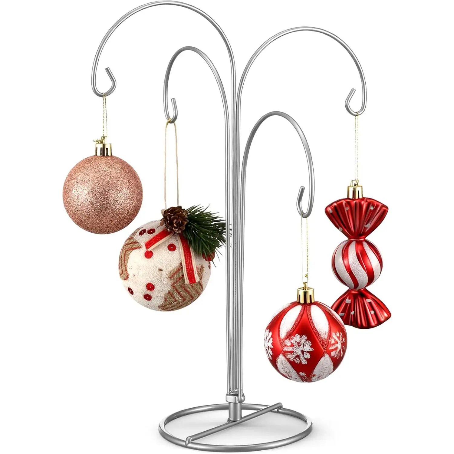 4 Arms Ornament Display Stand Holder 12 Inch Christmas Hanger Hook   Glass Ball Bauble for Christmas Wedding  Office Decoration()