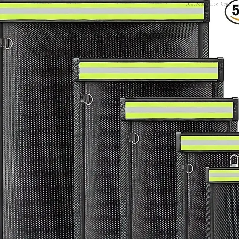 Large Faraday Bags with Reflective Strip- 5 Pack Faraday Cages for Laptops & Tablets & Phones & Car Keys, Faraday Key Fob Protector, Fireproof & Waterproof Anti-theft Signal Blocking PouchCC41PeakPulse Gear
