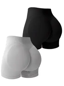 Women's High-Waisted Seamless Cycling Shorts, V-Shape Butt Lifting, Stretchy Waistband, Breathable Fabric, Perfect for Gym & Daily Wear, Athletic Shorts