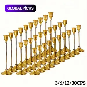 Romantic Metal Candle Holder Set, Taper Candle Holders, Decorative Table Centerpieces for Home, Hotel, Wedding and Birthday Parties, No Candles Included, Festive Interior Decoration, Candle Stand #GLOBAL PICKS