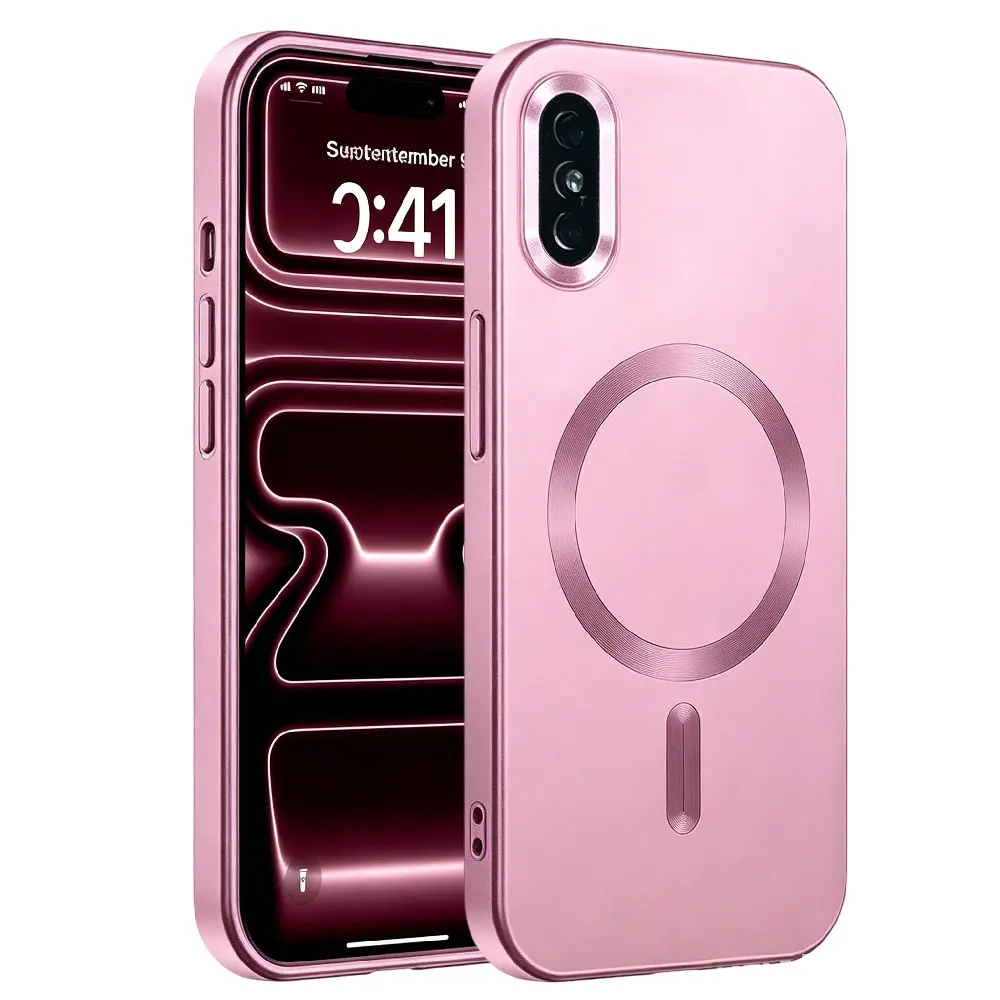 Magnetic for iPhone X XS XR XS MAX Case Protective Smartphone Cover Full Camera Protection Cute Slim Shockproof Matte Metallic Phone Case