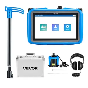 VEVOR Pipe Water Leak Detector for Outdoors, 1Hz-10000Hz, 7" Touchscreen Water Leakage Detection Locator for 16.4FT (5m) Underground Plumbing - with Medium Sensor, 3 Listening Rods, Headphone Case